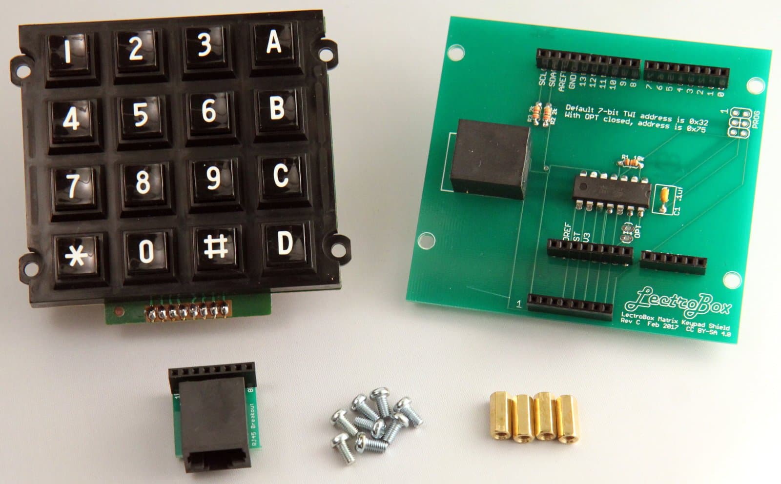 Keypad Shield with 16-Button Matrix Keypad for Arduino