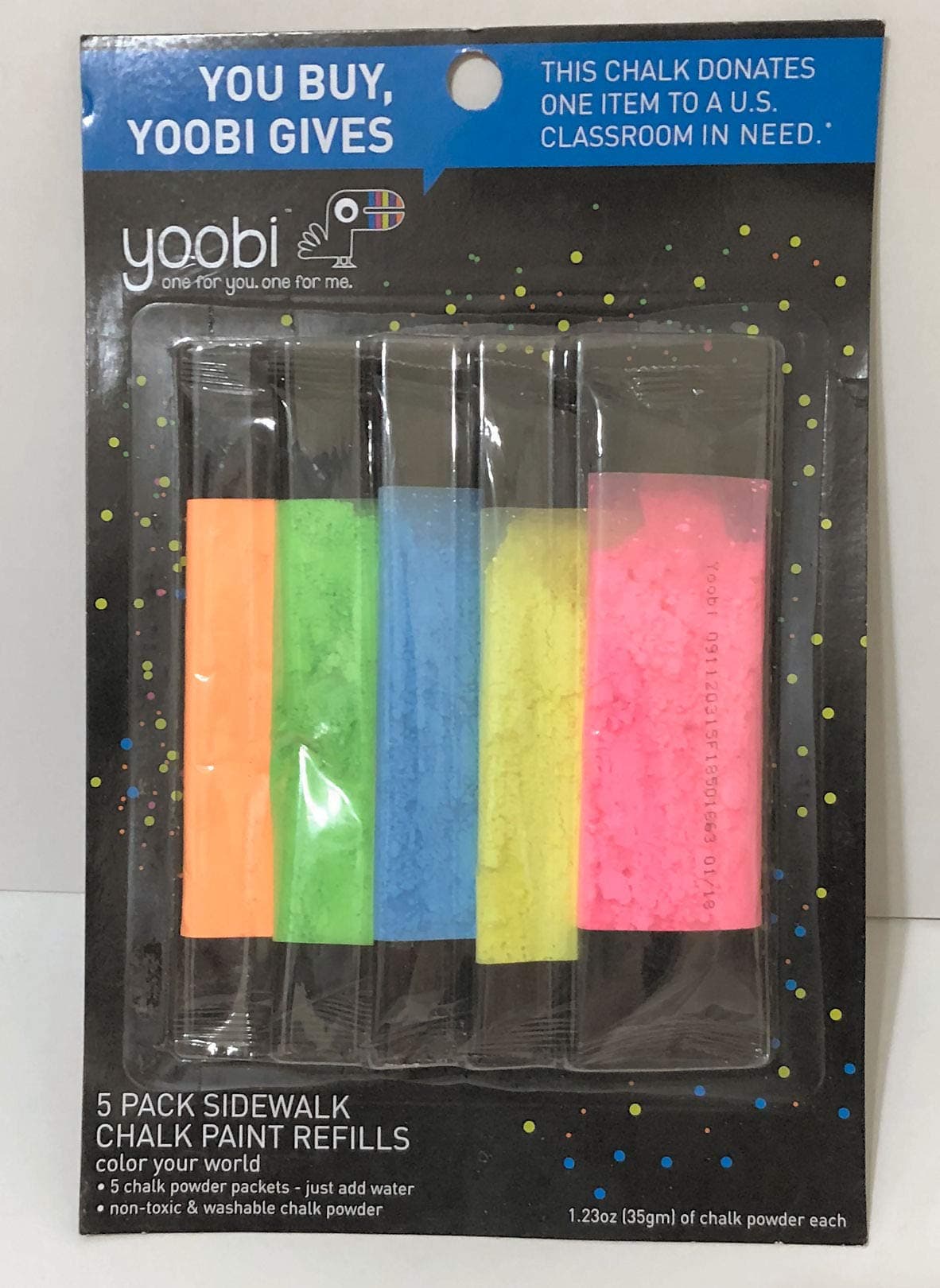 Yoobi153; Sidewalk Chalk with Powder Refill - 5pc Multicolor