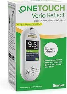 OneTouch Verio Reflect® Blood Glucose Meter - System for Blood Glucose Control with 1 Blood Glucose Meter,1 Lancing Device, 10 lancets &1 Pouch.