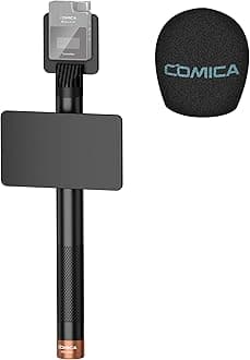HR-WM Interview Handheld Adapter for Rode Wireless GO ME/BoomX-D/D Pro/BoomX-U Wireless Lavalier Microphone, Mic Handle for News Report, TV Interview and Video Shooting, etc.(with Windscreen)