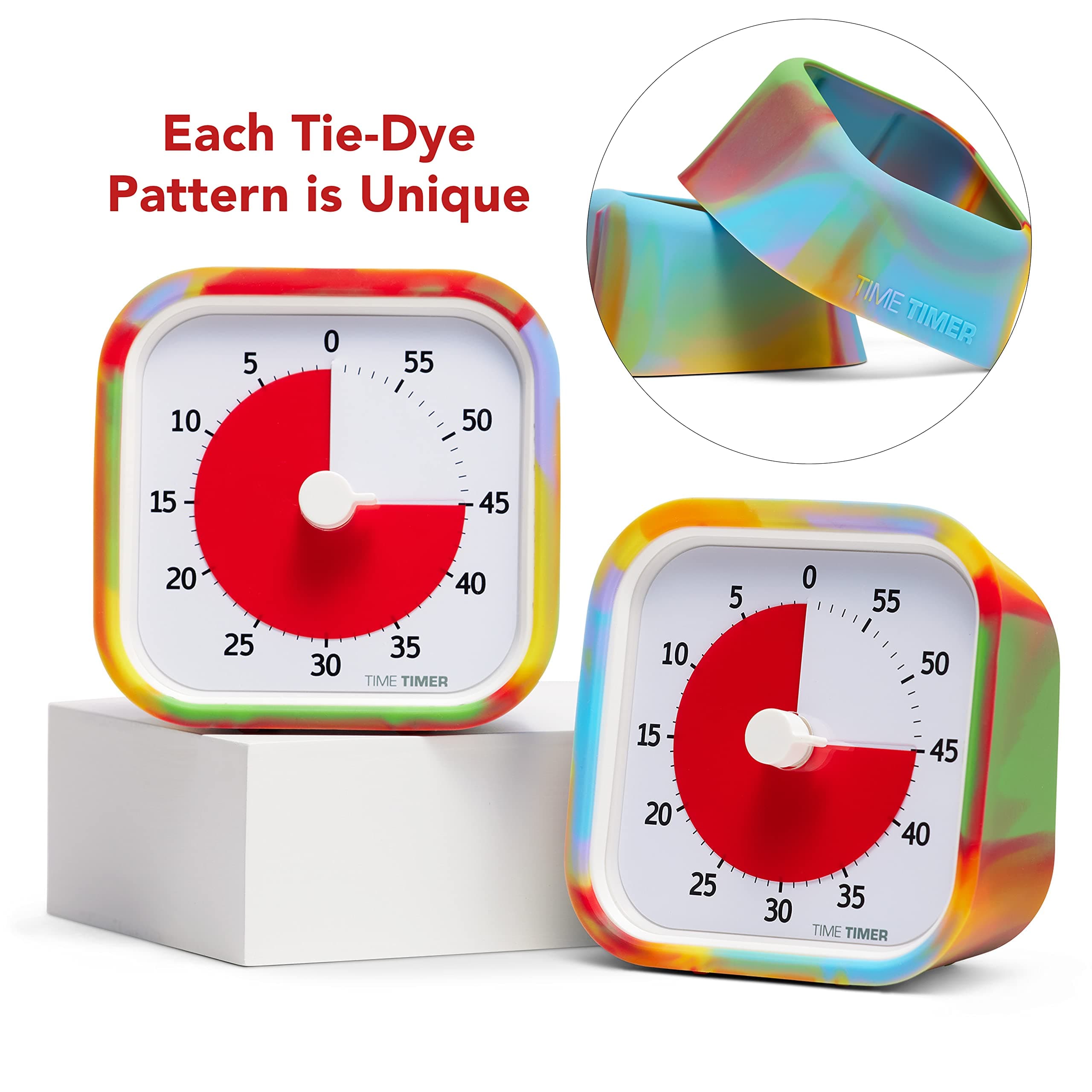 Time Timer Timer, Tie Dye, 9 x 5 x 9 cm, TTM9-TYDY-W