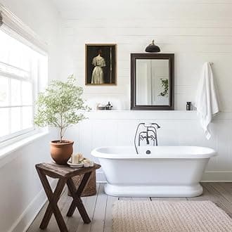 KBKBART Vintage Wall Art Home Decor, Framed Canvas Wall Art Seventeenth Century Lady by William Merritt Chase Classical Women Painting Picture, Vintage European Portrait Painting for Bedroom Bathroom