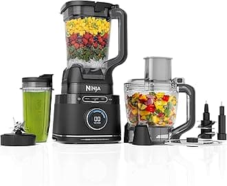 Ninja Kitchen System | All-in-One Food Processor & Blender | 8-Cup Bowl & (1) 24 oz. To-Go Cup BlendSense Tech | For Smoothies, Cookie Dough, Salsas, Cole Slaw & More | 1800 Peak Watt | Black | TB401