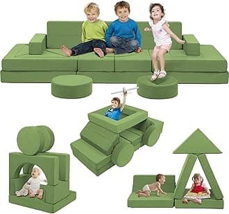 Edbuosy 22Pcs Modular Kids Play Couch - Kids Couch for Playroom Bedroom Living Rooms Toddler Sofa for Inspiring Child Creativity，Children Convertible Foam Sofa