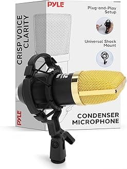 Pyle Audio Condenser Microphone Kit – Professional 3.5mm/XLR Vocal Recording Mic System with Adjustable Shock Mount, Crisp Sound Pickup, Ideal for Streaming, Podcasting, Voice-Overs, Studio Use