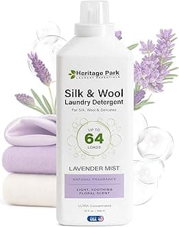Silk & Wool All-Natural Lavender Mist Scent, pH-Neutral Laundry Detergent – Enzyme-Free, Concentrated Up to 64 loads (32 fl oz)
