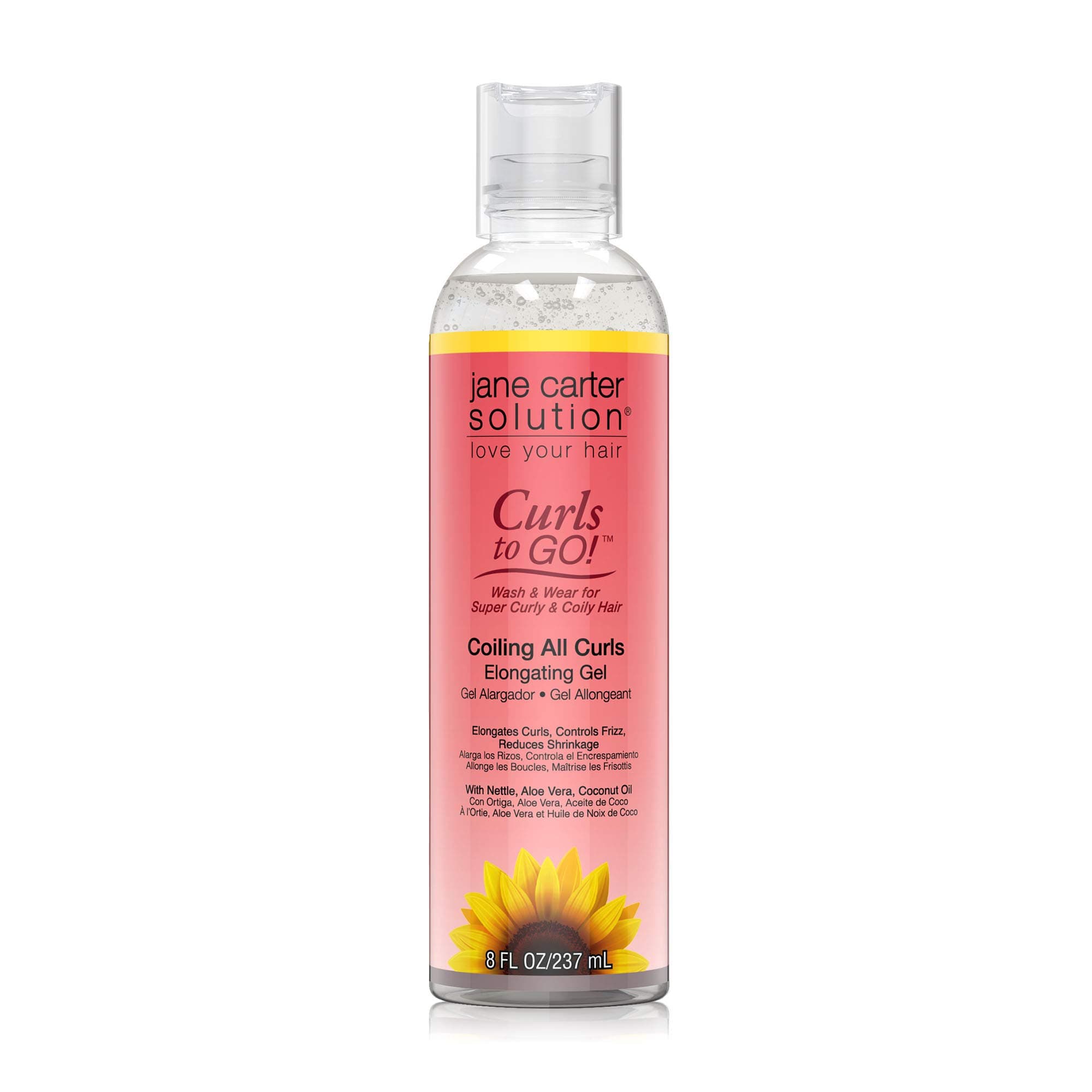 JANE CARTER SOLUTION Curls to Go Coiling all Curls Elongating Gel (8oz) - Moisturizing, Reduce Frizz