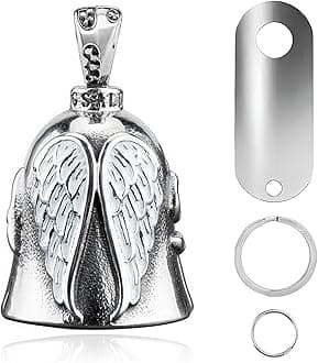 Motorcycle Bell Durable Guardian Angel Bell Hanger Biker Bell with Keychain Ring Motorcycle Accessories for Women
