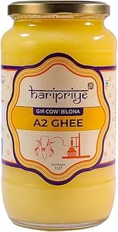 Hari Priye A2 Cow Ghee | Pure Desi Ghee from Grass-Fed Gir Cows | Traditional Bilona Method | Organic & Natural Ghee for Cooking and Daily Nutrition | 1 Litre