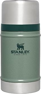 Stanley Classic Legendary Large Food Jar 24 oz | Vacuum Insulated Food Container | Wide Mouth Screw On Lid | Packable for Travel | Stainless Steel & Leakproof Lid | Hammertone Green