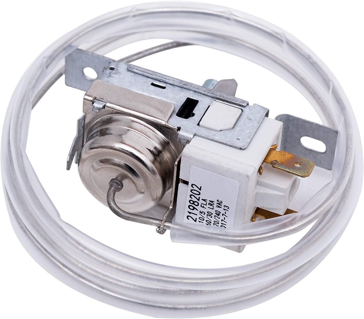 - 2198202 WP2198202 Refrigerator Fridge Thermostat Temperature Controller Replacement for Most Brands Whirlpool, Kenmore, Roper, Estate, Replaces 2161284 2198201
