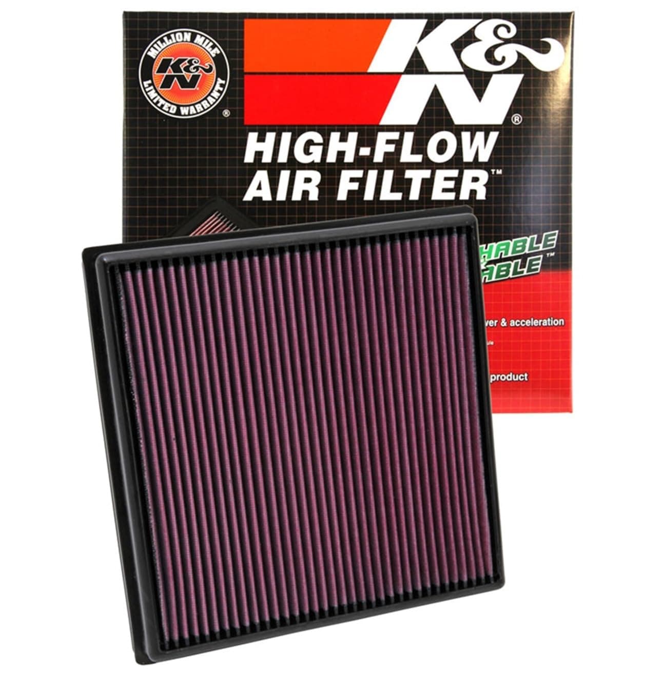 K&N Engine Air Filter: Reusable, Clean Every 75,000 Miles, Washable, Replacement Car Air Filter: Compatible 2009-2019 Opel/Holden/Vauxhall/Buick/Chevy (Zafira, Astra, MK6, PJ, Verano, Cruze), 33-2966
