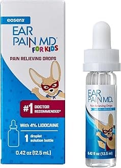 Eosera Md Ear Pain For Kids - 4% Lidocaine Pain Relief Drops 12.5Ml | Doctor Recommended | Fast Action | Temporary Pain Relief