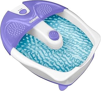 Soothing Pedicure Foot Spa Bath with Soothing Vibration Massage, Deep Basin Relaxing Foot Massager with Jets, Blue/White