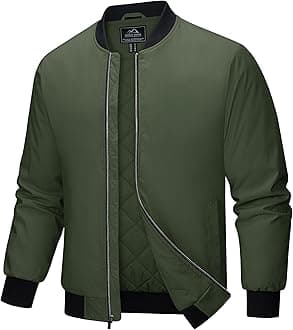 MAGCOMSENBomber Jackets for Men Winter Casual Quilted Jacket Warm Windproof Padded Jackets Zip Up Coats