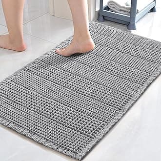 H.VERSAILTEX Upgraded Waffle Bath Mat Super Absorbent Non Slip Bath Rugs for Beside Tub, 24" x 36", Dove