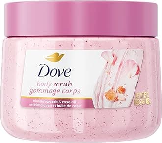 Dove Himalayan Salt & Rose Oil Body Scrub, Exfoliates & Deeply Nourishes for Smooth, Radiant Skin, 15 oz