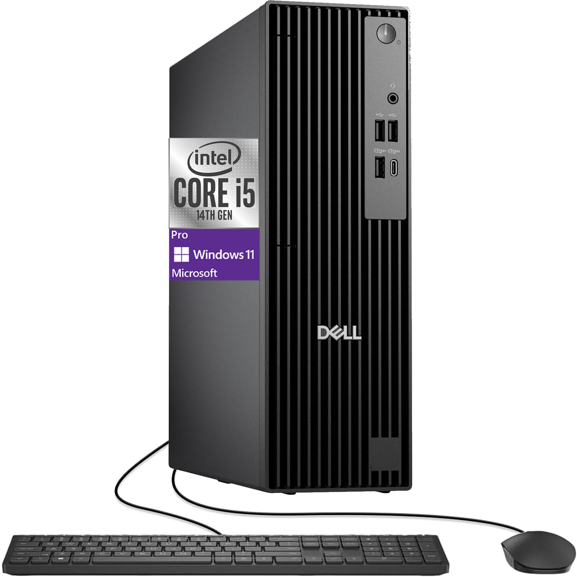 - Dell Pro Slim(Next-gen Optiplex 7020 SFF) Intel 14-Core i5-14500, 16GB DDR5 RAM, 512GB SSD, RJ-45, DP Port, HDMI, Wired KB & Mouse, W11P, Business Desktop