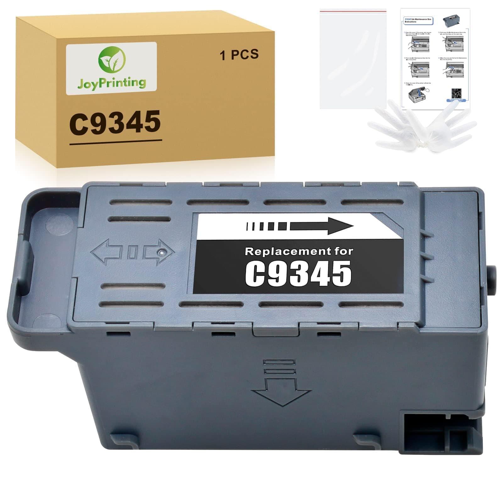 C9345 Ink Maintenance Box Replacement for EPSON C9345 C12C934591 Work with ET-5880 ET-5850 ET-5800 ET-16600 ET-16650 ET-16150 ET-M16600 WF-7840 Printers (With Chip, 1 Pack)