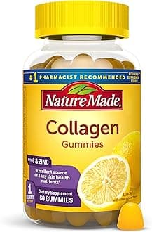 Collagen Gummies with Vitamin C, Zinc, Biotin, Hydrolyzed Collagen Peptides for Women and Men, Healthy Skin Support Supplement, 60 Gummies, 60 Day Supply
