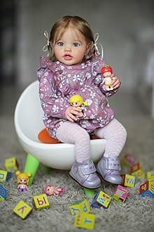 Lifelike Baby Toddler Girl Dolls 24 Inch Realistic Newborn Soft Silicone Reborn Baby Dolls That Look Real Life Looking Baby Doll Alive Blue Eyes Brown Hair For Adoption