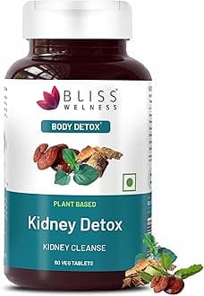 Bliss Welness Kidney Detox | Punarnava Patharchatta Gokhru Ganoderma Varun Extracts | Kidney Support Ayurvedic Health Supplement - 60 Veg Tablets