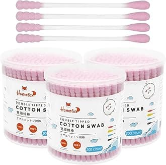 Pink Cotton Swabs Spiral - 600 Count Organic Cotton Buds Double Side Tightly Wrapped Cotton Tips Paper Stick Soft Gentle Lint-Free Cruelty-Free, Round & Spiral (Pink)
