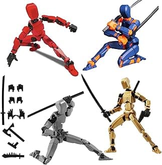 VZNYBL (Assembly Completed) 4 Packs T13 Action Figure, Dummy 13 3D Printed Action Figure Toy Gifts for Kids, Robot 13 Action Figure Full Body Mechanical Doll Christmas Birthday Gift for Boys Girls