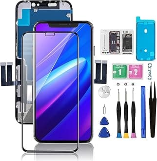 for iPhone 11 Screen Replacement 6.1 3D Touch Screen LCD Display Digitizer for A2111, A2223, A2221 Cell Phone Repair Kits+ Waterproof Frame Adhesive Sticker+Screen Tempered Protector+Face ID