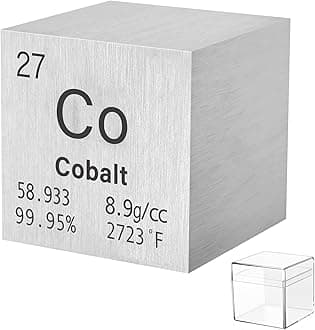 Cobalt Metal Density Cube Pure Metal High Density Element Cube for Element Collections Lab Experiment Material Hobbies DIY Teacher Science Creative Gift (CO 1inch)