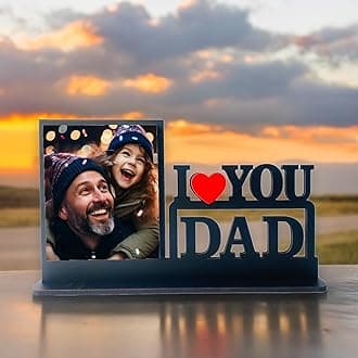 Customized Tabletop MDF Photo Frame for Father Birthday, Father's Day Gift for Dad (I love You Dad)