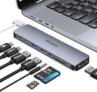 USB C Adapter for Macbook, 8 IN 2 USB C Hub for MacBook Pro/MacBook Air, Mac Adapter with Thunderbolt 3 Port, USB C Data Transfer Port, 2 USB 3.0, USB 2.0, SD&TF, 3.5mm Audio