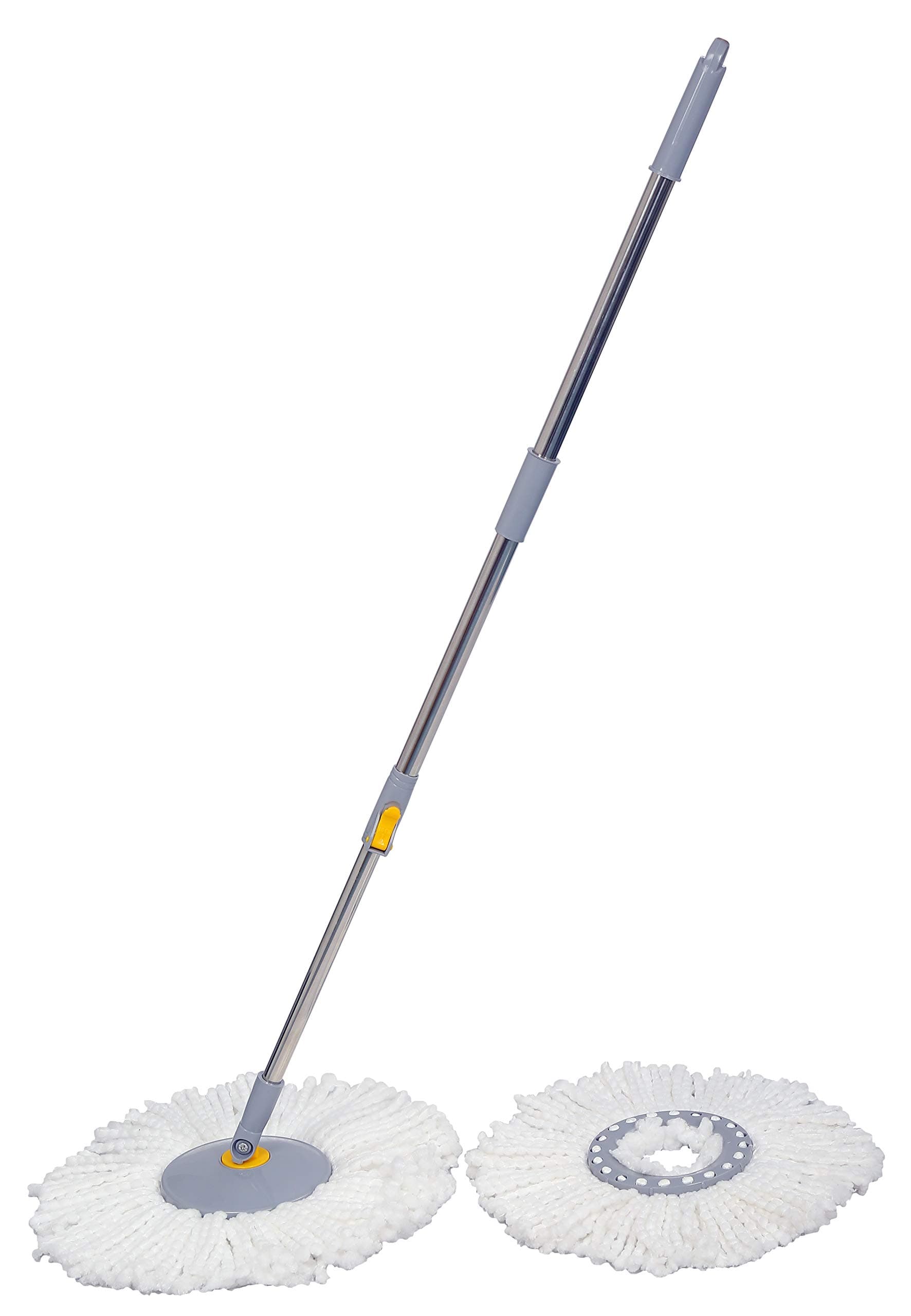 360° Bucket Spin Mop Stick (Grey) with an Additional Refill