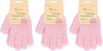 Evridwear Exfoliating Gloves for Shower, 100% Nylon Thick Soft Medium Heavy Bathing Gloves Dead Skin Remover Body Scrubber Smooth Skin with Hang Loop (Pink Moderate Exfoliation- 3 Pairs)