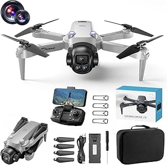 Drone with 1080P FPV Dual Camera - Sideward flight, Altitude Hold Headless Mode Start Speed Adjustment, Trajectory Flight, Low Battery Reminder, Speed Adjustment