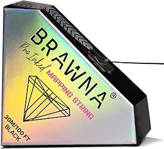 BRAWNA 30M (100 FT) Pre - Inked Mapping String for Eyebrow and Lip Measuring - Premium Microblading string - PMU Supplies - Inked Thread - Black