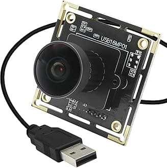 MMlove 16MP USB Camera Module Lightburn Camera 170° Wide Angle M12 Fisheye Lens with IMX298 Image Sensor Plug&Play Embedded Computer Webcam for HD Video Conference/Laptop/PC/Raspberry Pi