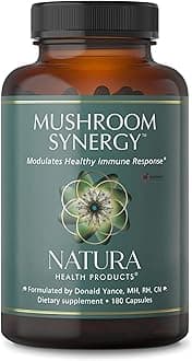 Mushroom Synergy Supplement - Featuring Turkey Tail, Red Reishi, Chaga, & Poria Mushrooms - Modulates Healthy Immune Response* (180 Capsules)