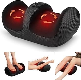 Foot Massager with Heat & Foot Roller, Shiatsu Calf Leg Massager for Circulation and Neuropathy Pain Relief for Feet Care Home Office Gadgets Relaxing Massage Tools Gifts for Women Men Mom Dad