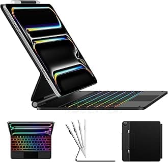 Keyboard Case for iPad Pro 13-inch (M5 2025 / M4 2024), Magic Keyboard with 11 Colors Backlight, Keyboard Case with Pencil Holder, Multi-Touch Trackpad,Easy-Set Magnetic Stand, Black