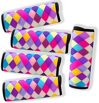 Suitcase Tags Identifiers-Luggage Handle Wrap Travel Luggage identifiers For Suitcases Unique Travel essentials for Airplane/Flying/Luggage (Colorful Check)