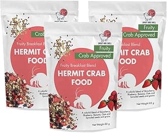 Snout and Shell Hermit Crab Food - Eco Animal Pet Snack Treat for Protein & Nutrients - Aquatic Pet Animal Snack Treat (3pack-Fruity Breakfast Blend)