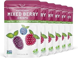 Freeze-Dried Fruit Snacks, Mixed Berry Crisps, Pack of 6 (1.2 oz Each)