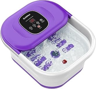 CuPiLo Foot Spa Bath Massager with Heat, Collapsible Foot Massager Spa Soaking Tub with Bubble, Pedicure Foot Spa for Relaxation, Gifts(Purple)