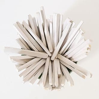 50 Pcs, White Slate Pencils, Cut From Natural Stone, For Writing, Soil removed Edible, Limestone Chalk Sticks for pica, 3 layer packaging