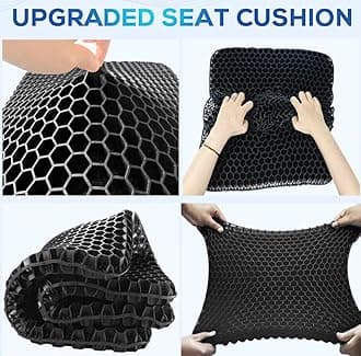 Gel Wheelchair Seat Cushion for Long Sitting - Sciatica, Back, Coccyx, Pressure Sore, Tailbone Pain Relief - Cool, Soft & Breathable Pillow with Non-Slip Cover for Wheelchair