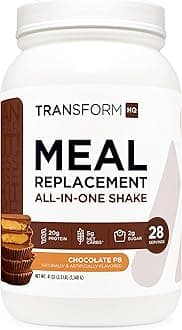 Meal Replacement Shake Powder 28 Servings (Chocolate Peanut Butter) - Gluten Free, Non-GMO