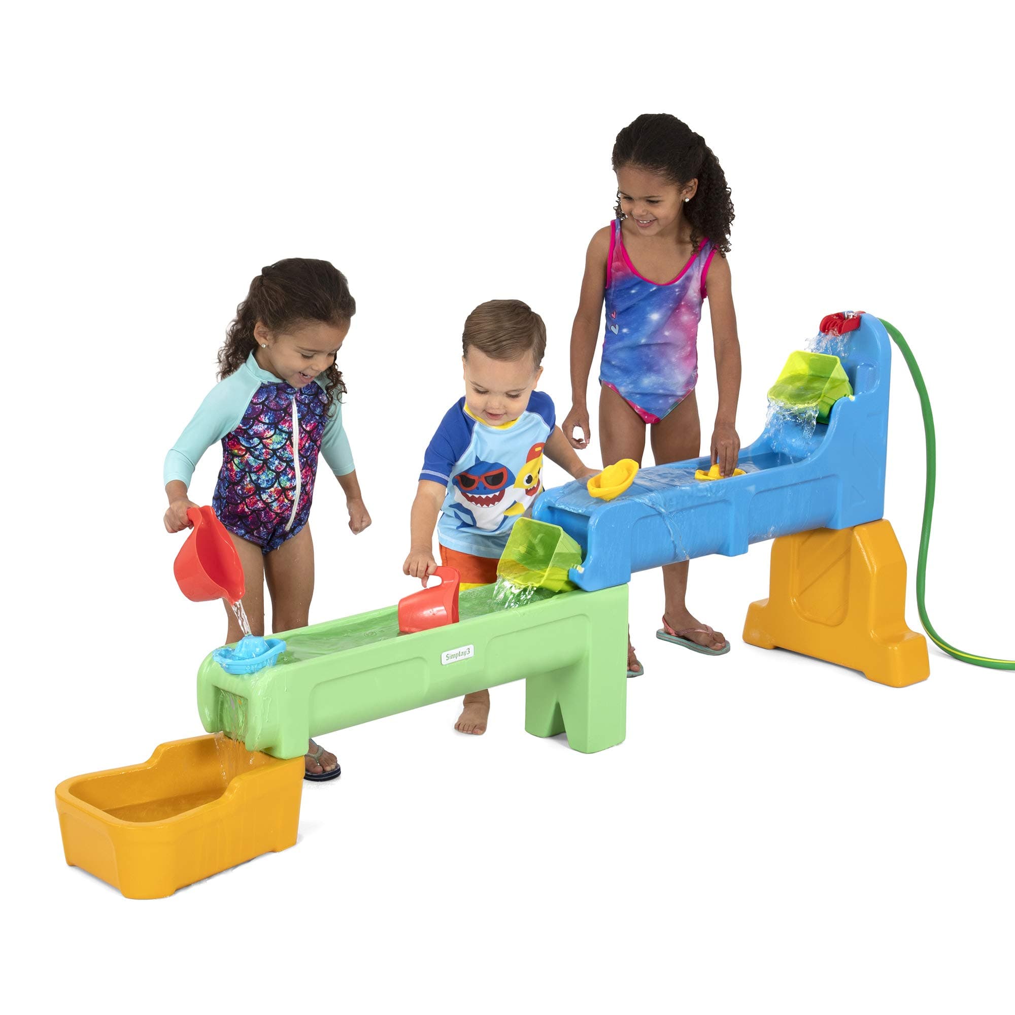 Rushing River Falls Multi-Level Outdoor Water Play Table, Expandable Splash Table for Toddlers and Kids Ages 1.5 to 6 - Includes 9 Accessories, Made in USA