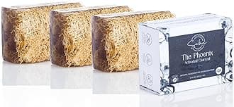 SABUN CO. [3 Pack] Activated Charcoal Loofah Soap Bar - Natural Exfoliating Bar Nourishing, Hydrating, Moisturizing Handmade Soap For Face and Body [4.4 oz - 125 gr x 3]