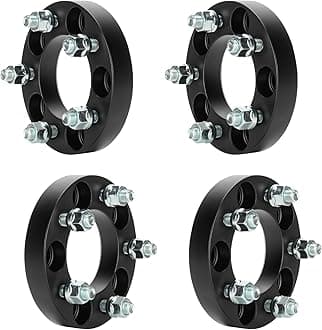 4pcs 5x4.5 1" (25.4mm) Wheel Spacers 82.5mm Bore for Jeep Wrangler TJ YJ TJ XJ MJ KJ, 1/2"-20 Studs 5 Lugs Wheel Adapters fits Ford Mustang Ranger Explorer Dakota, 5x114.3mm, Not Hubcentric